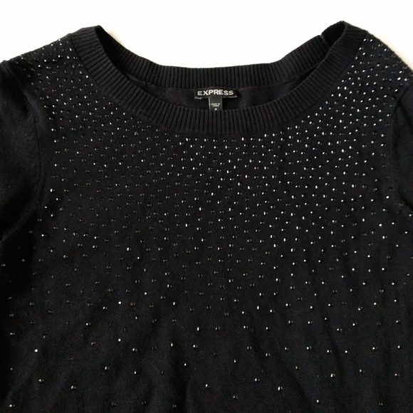 Express Crewneck Rhinestone Embellished Sweater M - Picture 3 of 4